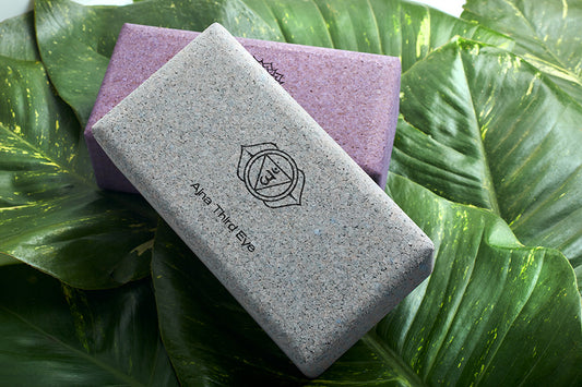 Bloco de yoga cortiça – AJNA - chacra do terceiro olho - índigo - para intuição, clareza mental e meditação