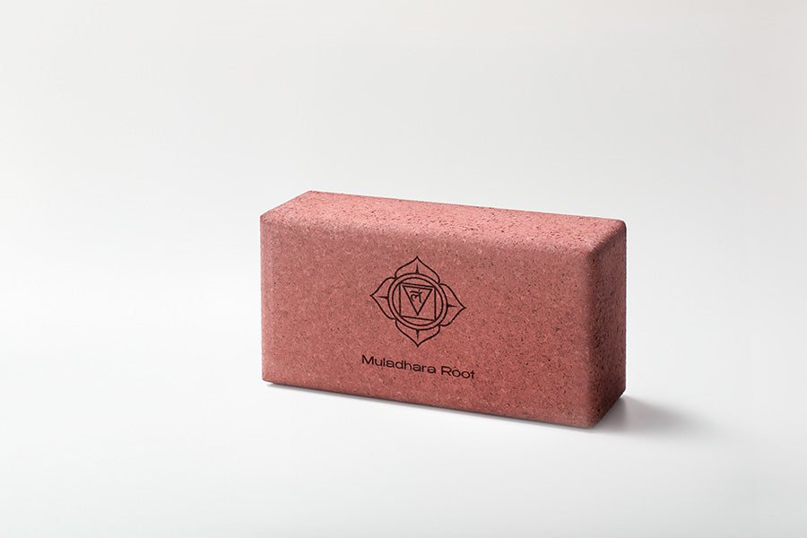 Bloco de yoga cortiça MULADHARA - chacra da Raiz - vermelho - para grounding, equilíbrio e força interior