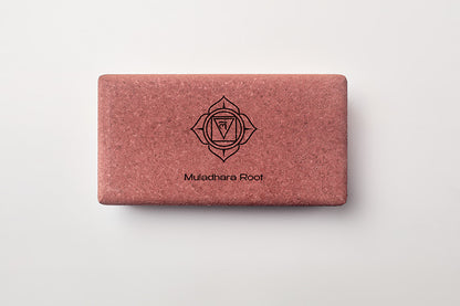 Bloco de yoga cortiça MULADHARA - chacra da Raiz - vermelho - para grounding, equilíbrio e força interior