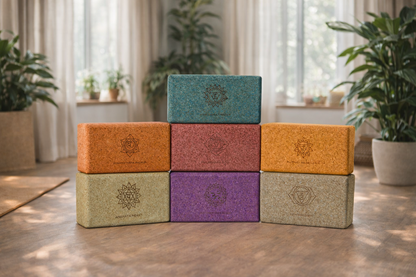 Conjunto de Blocos de Yoga em Cortiça – 7 Chakras