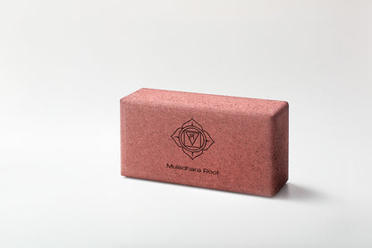 Bloco de yoga cortiça MULADHARA - chacra da Raiz - vermelho - para grounding, equilíbrio e força interior