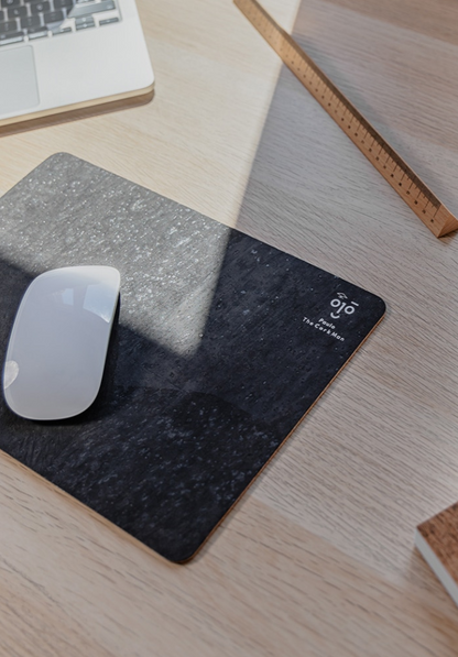 Mousepad de cortiça natural, antiderrapante, resistente a líquidos - 280×200 mm - preto