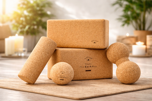 Conjunto miofascial em cortiça natural - rolo, bola, duoball e bloco