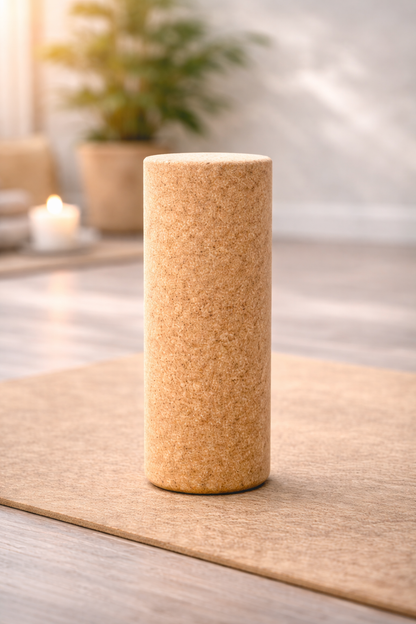 Rolo miofascial cortiça natural 150×60mm - libertação de fáscia - yoga, fisioterapia e recuperação