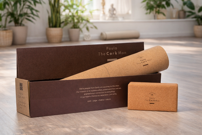 Ensemble de yoga en liège – tapis Moksha + bloc