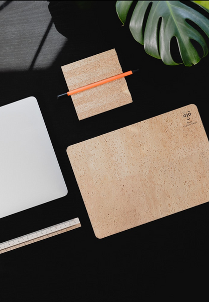 Mousepad de cortiça natural, antiderrapante, resistente a líquidos - 280×200 mm