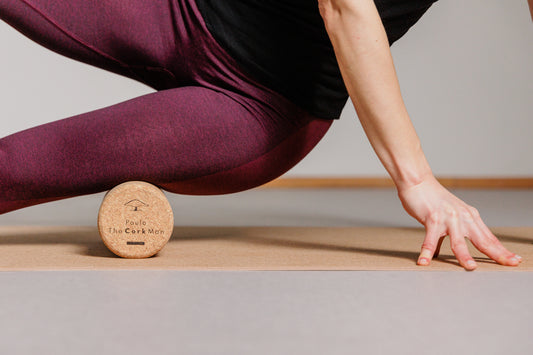 Rolo miofascial cortiça natural 150×60mm - libertação de fáscia - yoga, fisioterapia e recuperação