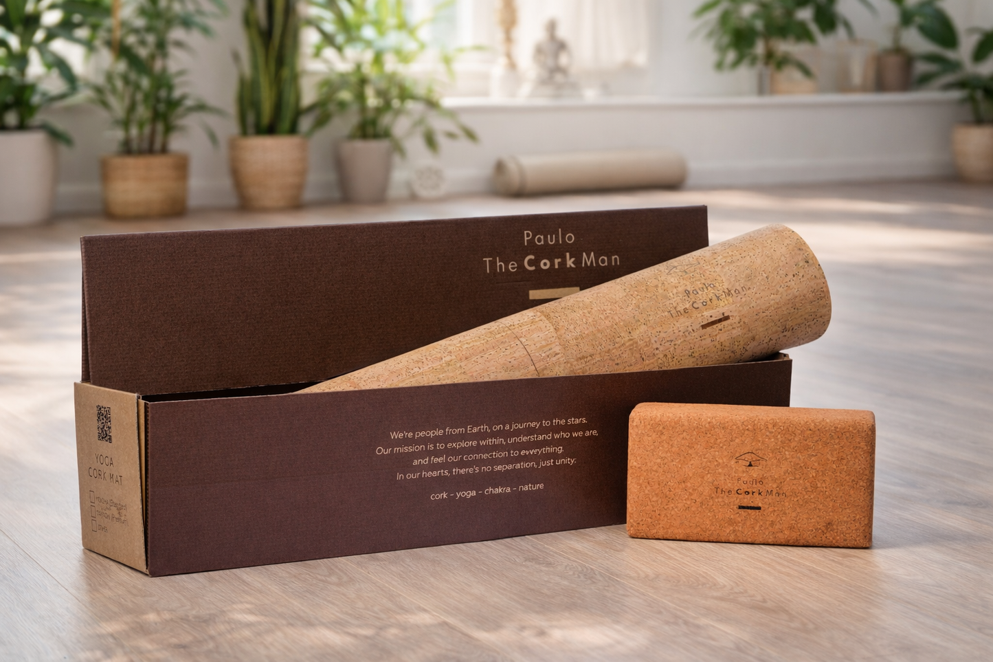 Yoga-Set aus Kork – Samadhi Yogamatte + Block